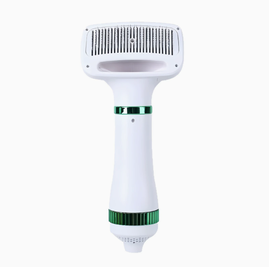 2-in-1 Pet Hair Dryer and Grooming Brush - Professional Dog & Cat Blow Dryer with Detangling Comb for Home Pet Grooming