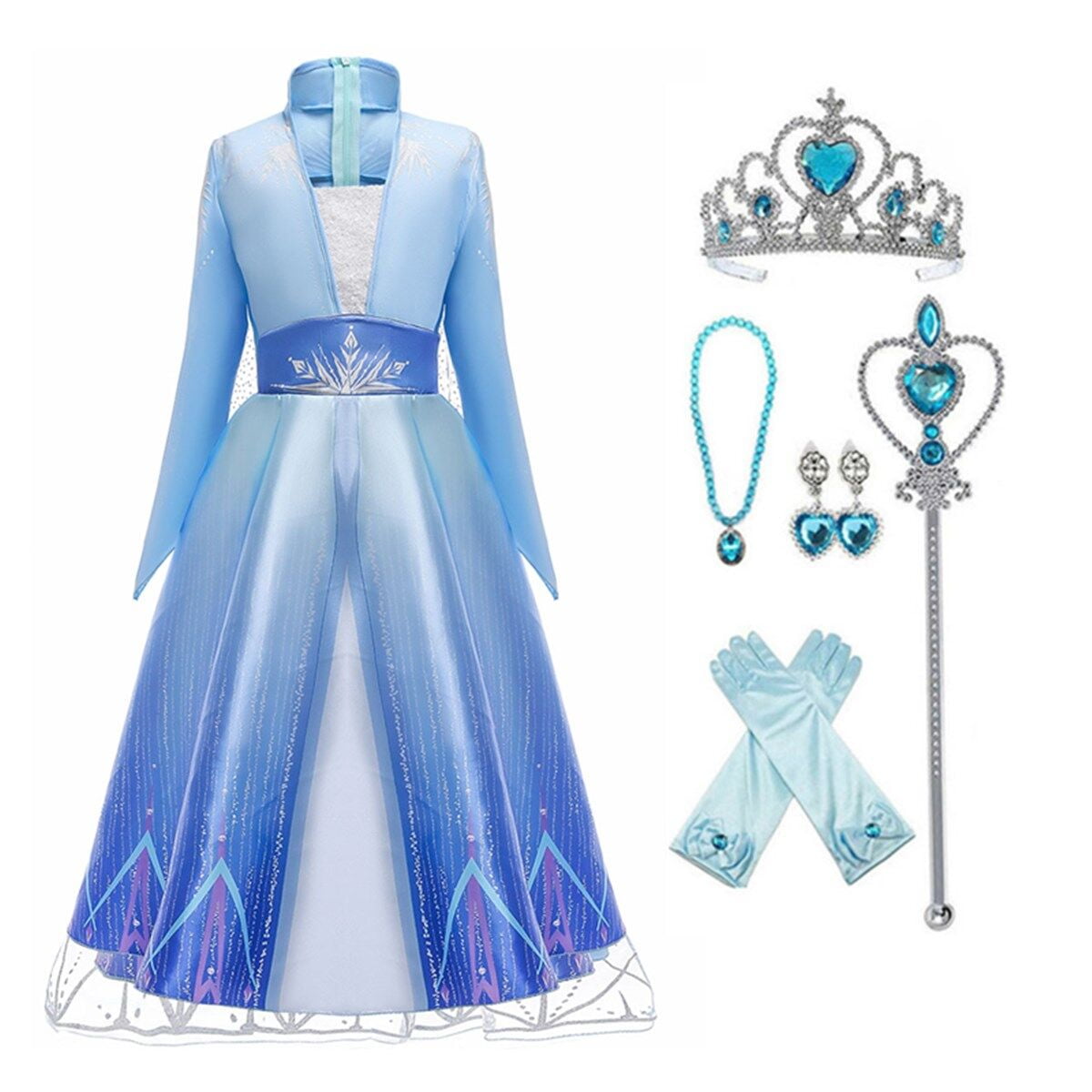 KAWELL Deluxe Princess Dress Halloween Costumes for Girls Cosplay Christmas Party Dresses,Child