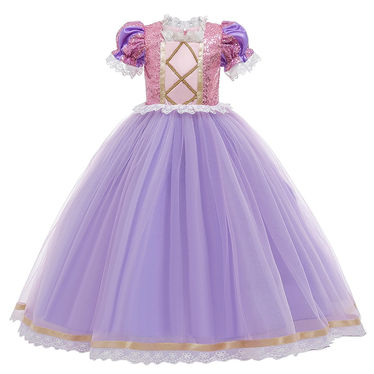 Girls Princess Costume Birthday Christmas Halloween Cosplay Carnival Fancy Dress,Child 3t