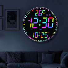 Smart RGB Round Hanging Wall Clock Perpetual Calendar Electronic USB