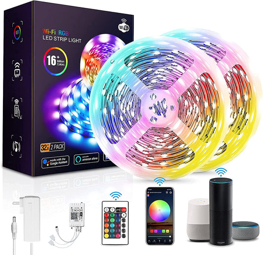 KAWELL 10m RGB LED Strip Lights — Music Sync App Control Gaming Bedroom