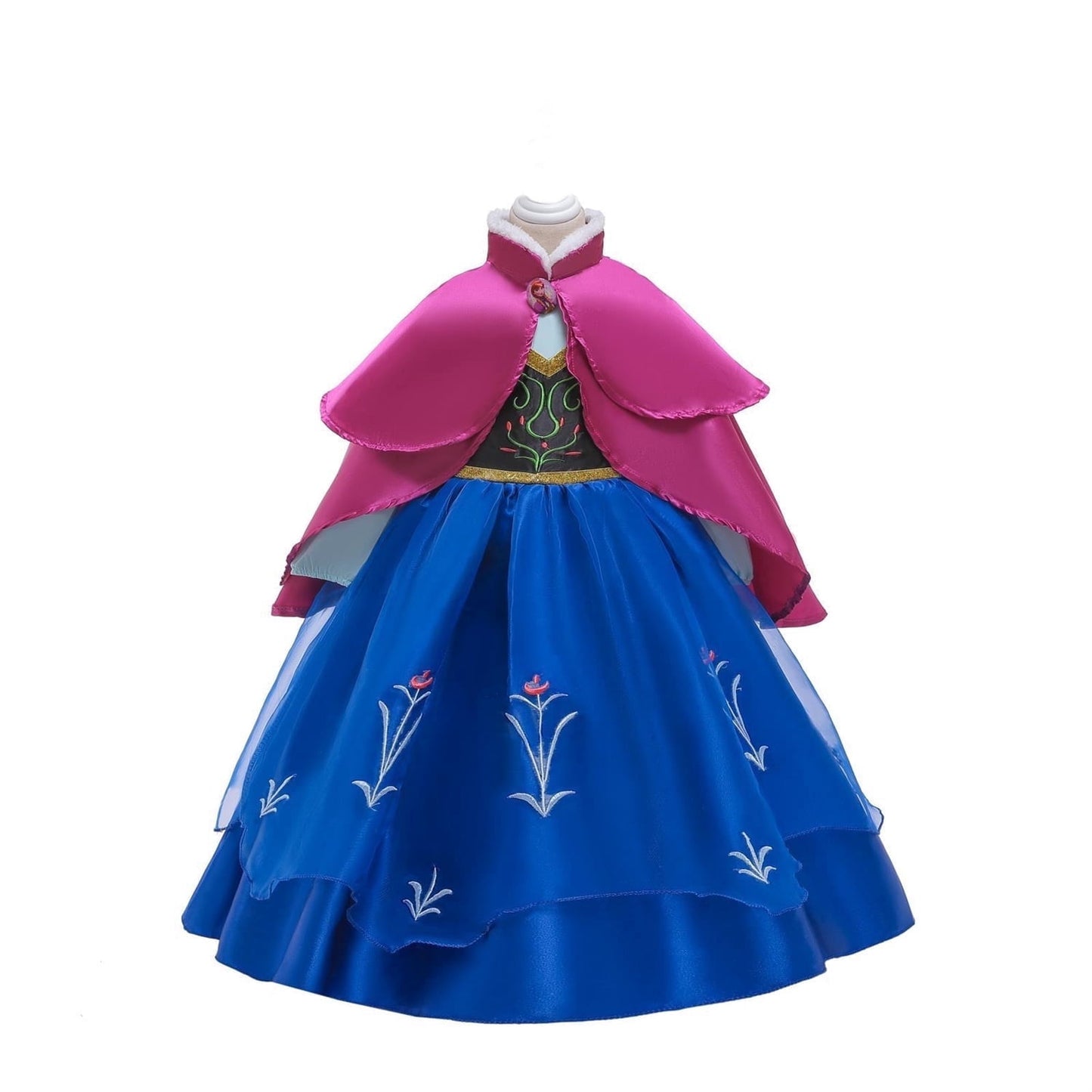 KAWELL Halloween Princess Costume Girls Dress with Cape Birthday Cosplay Dress up