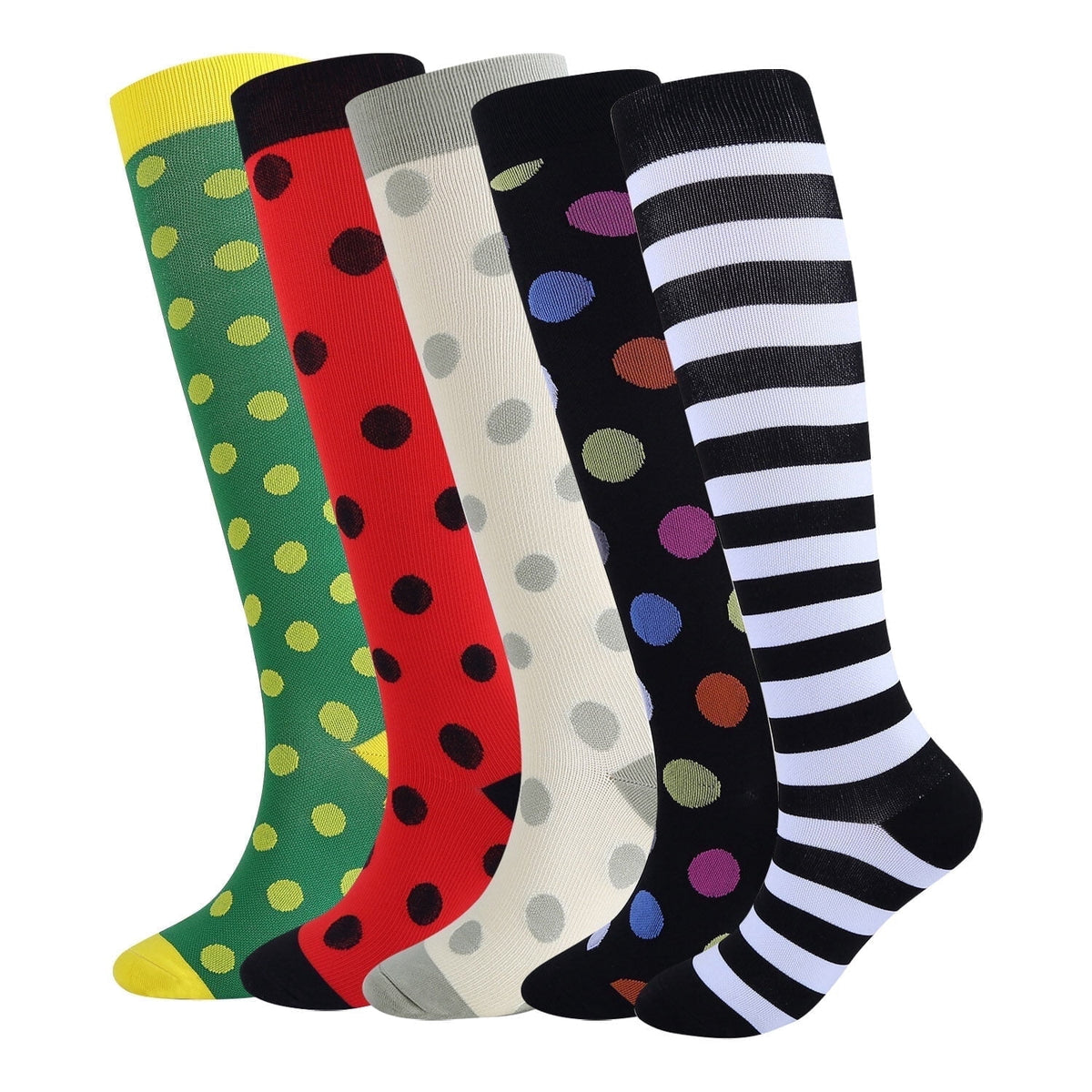 KAWELL Compression Socks for Women and Men, 15-20 mmHg Support Knee High Socks for Running,Nursing,Athletic