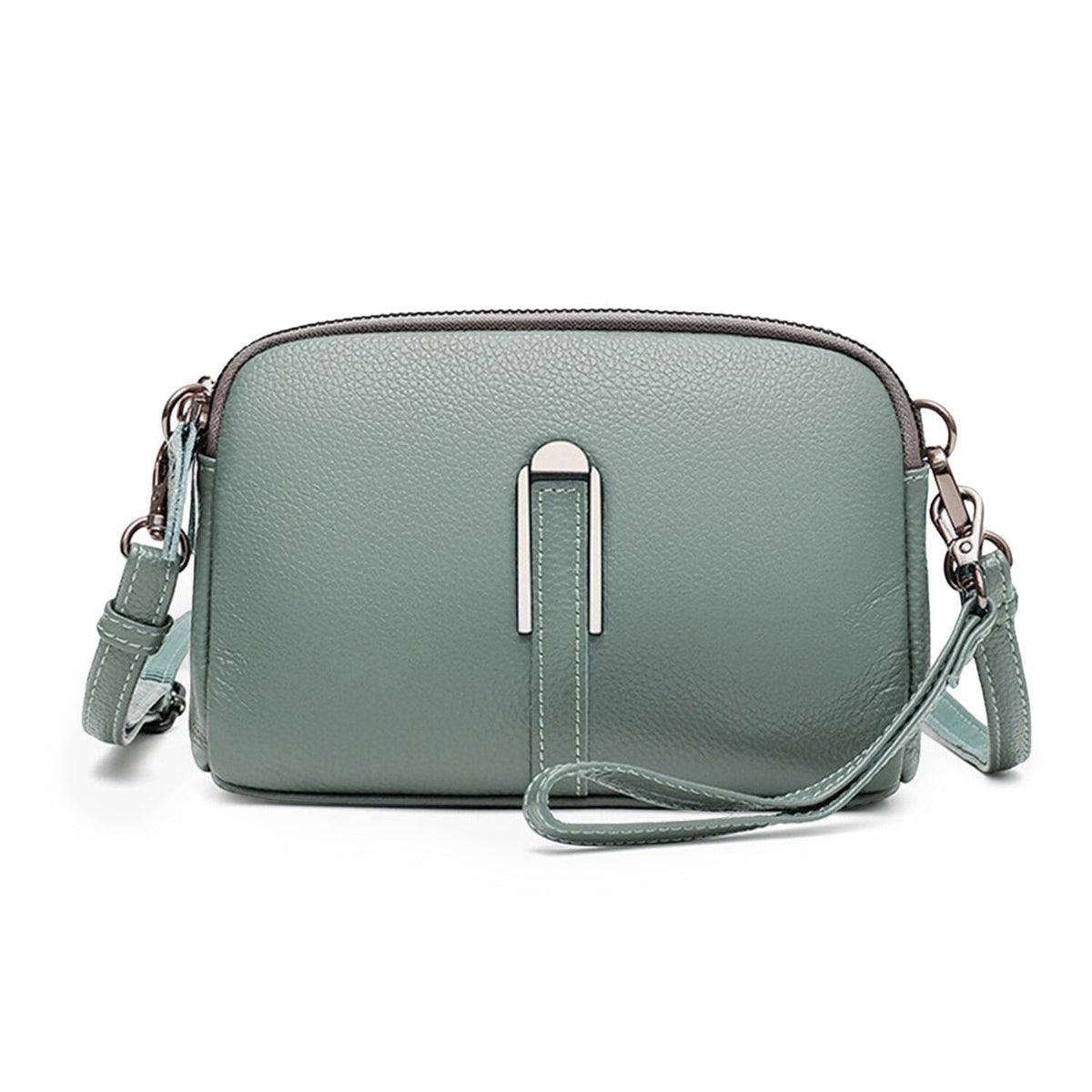 KAWELL Crossbody Bags for Women Genuine Leather Shoulder Purse Cross Body Bag with Wristlet Top Zipper