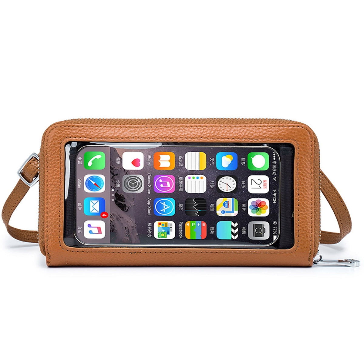 KAWELL Crossbody Cell Phone Purse for Women Genuine Leather Shoulder Handbag with Adjustable Strap