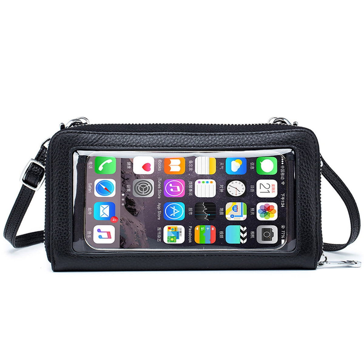 KAWELL Crossbody Cell Phone Purse for Women Genuine Leather Shoulder Handbag with Adjustable Strap