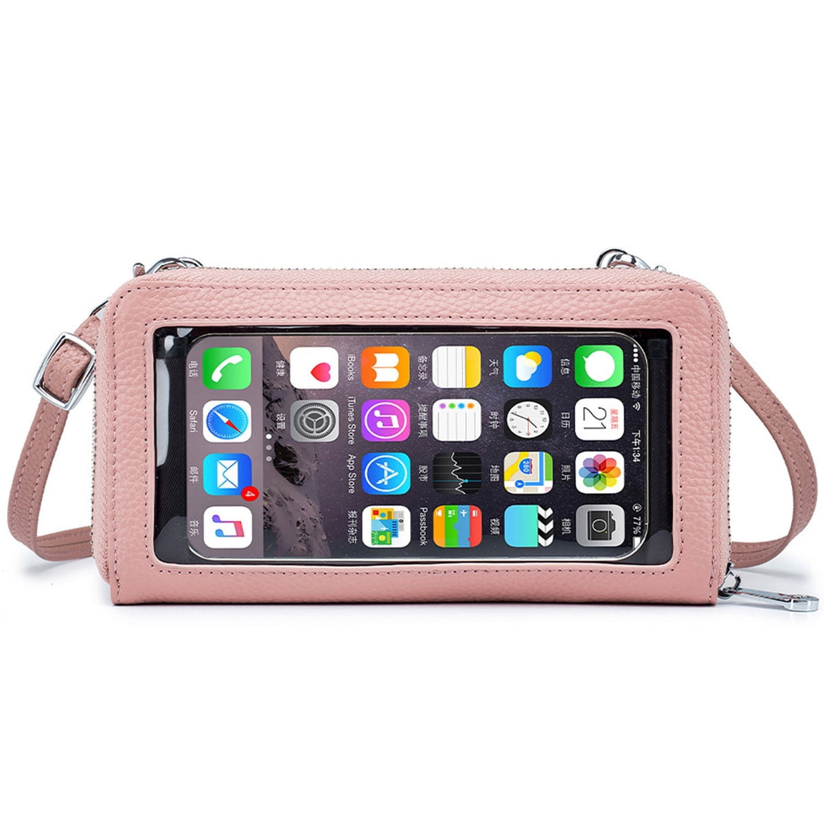 KAWELL Crossbody Cell Phone Purse for Women Genuine Leather Shoulder Handbag with Adjustable Strap