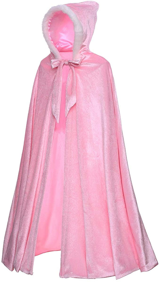 KAWELL Princess Full Length Girls Cloaks Blue Halloween Costume Capes for Child 3-12 Years