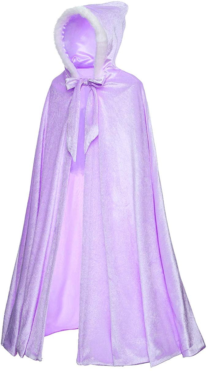 KAWELL Princess Full Length Girls Cloaks Blue Halloween Costume Capes for Child 3-12 Years