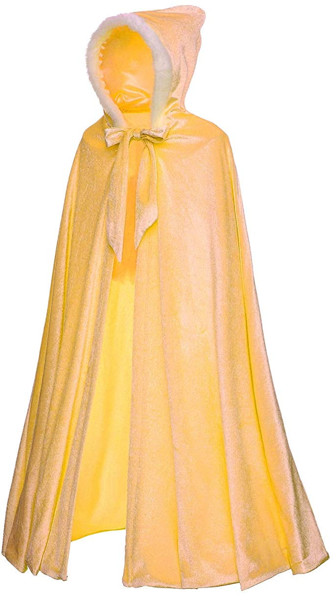 KAWELL Princess Full Length Girls Cloaks Blue Halloween Costume Capes for Child 3-12 Years