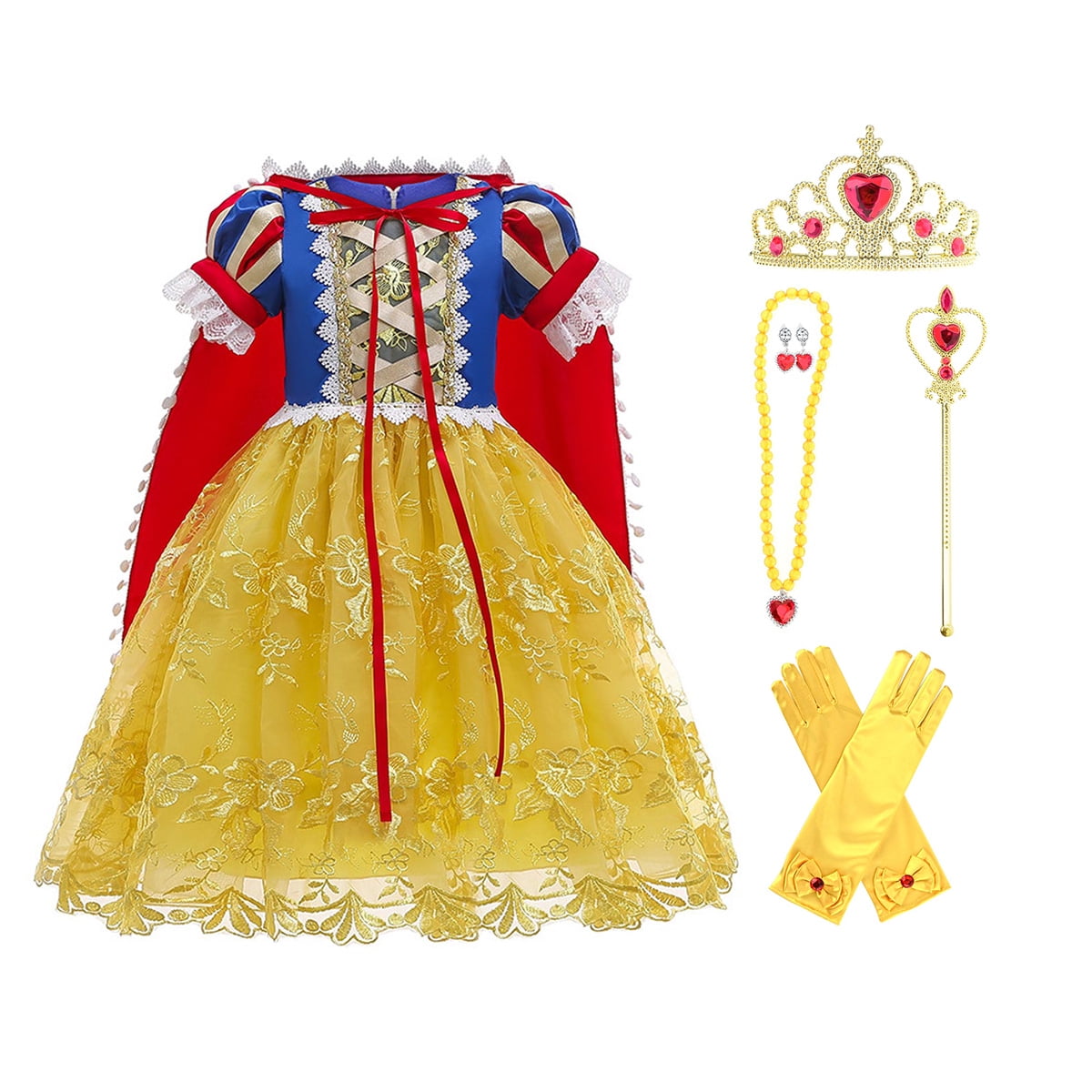 KAWELL Deluxe Snow Princess Dress up Costume for Child 2t
