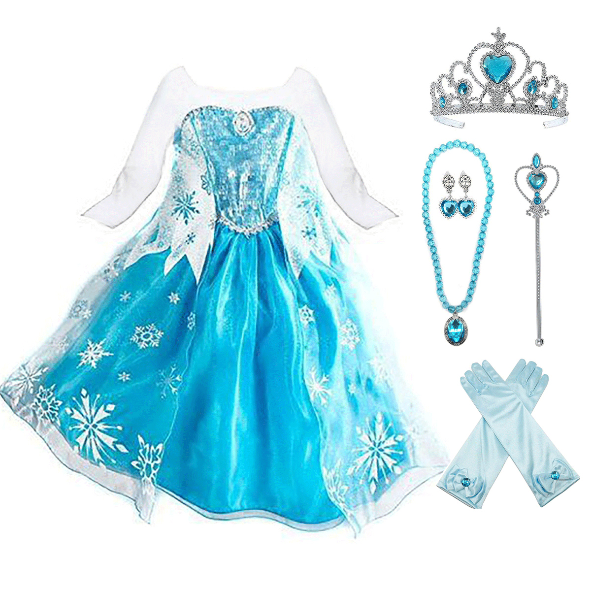 KAWELL Princess Kids Costume Dress up Girls Outfit for Halloween Cosplay Chirstmas Birthday Party,Child 2t