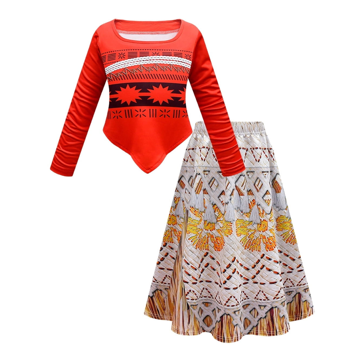 KAWELL Girls Adventure Princess Dress Two Piece Halloween Dress Size 2-13