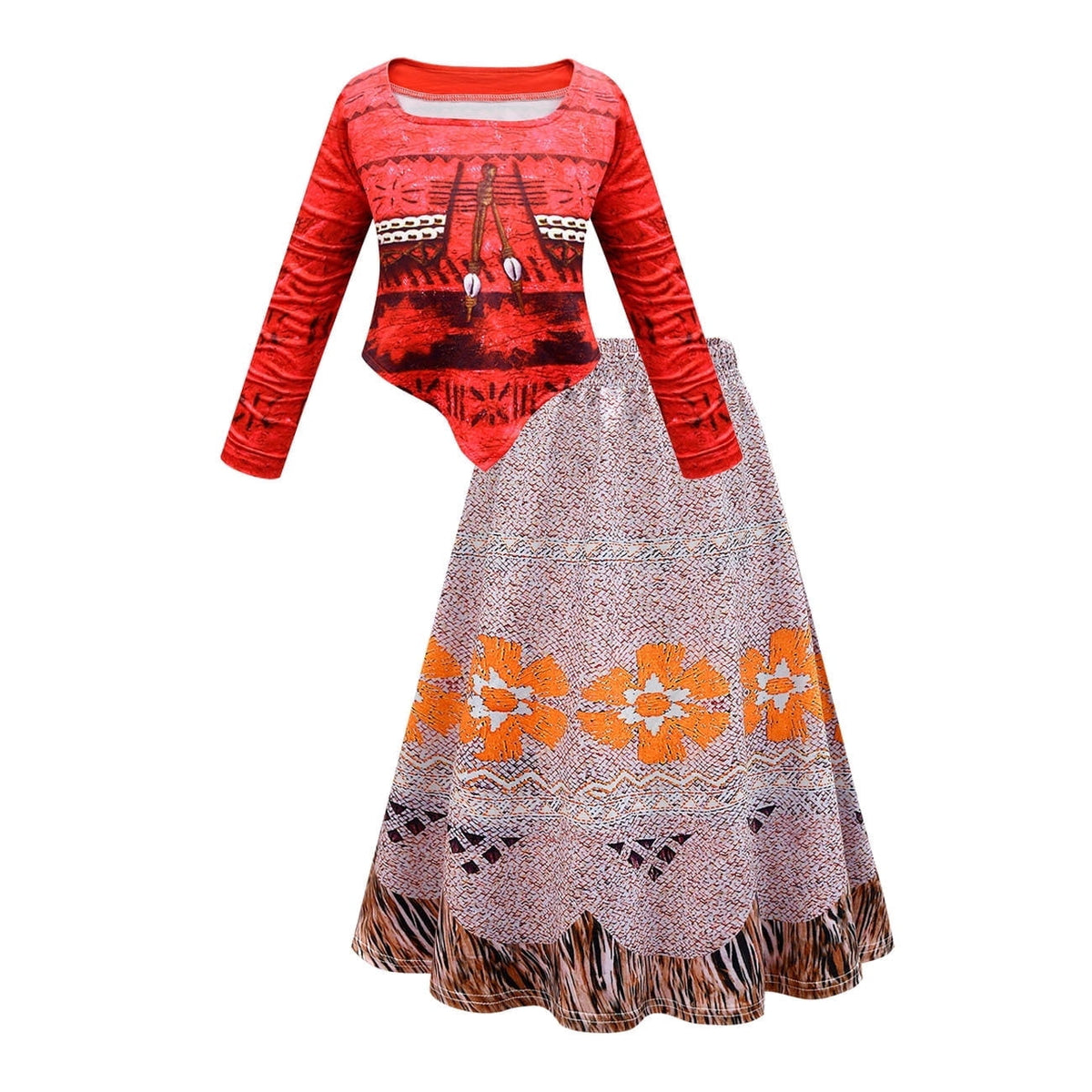 KAWELL Girls Adventure Princess Dress Two Piece Halloween Dress Size 2-13