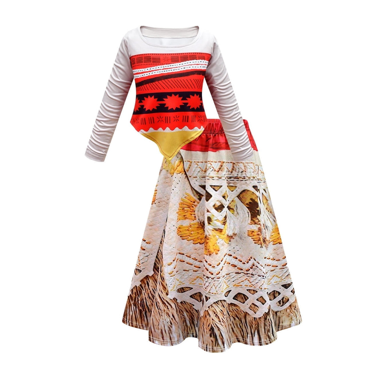 KAWELL Girls Adventure Princess Dress Two Piece Halloween Dress Size 2-13