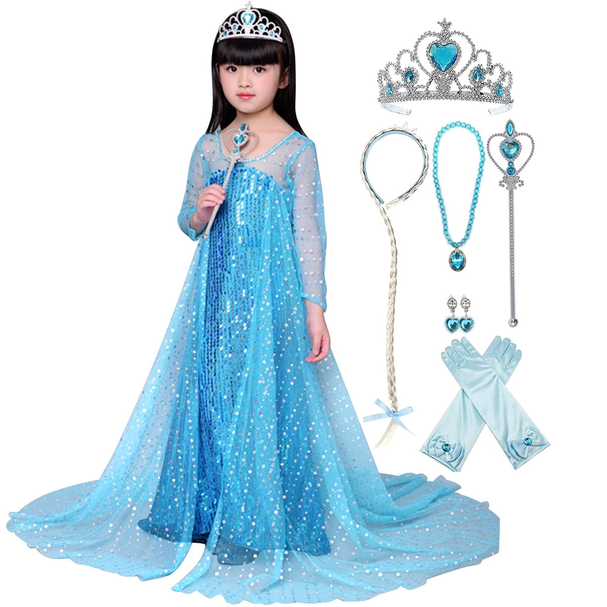 KAWELL Girls Princess Costume Birthday Party Christmas Halloween Fancy Dress up,Child 3T