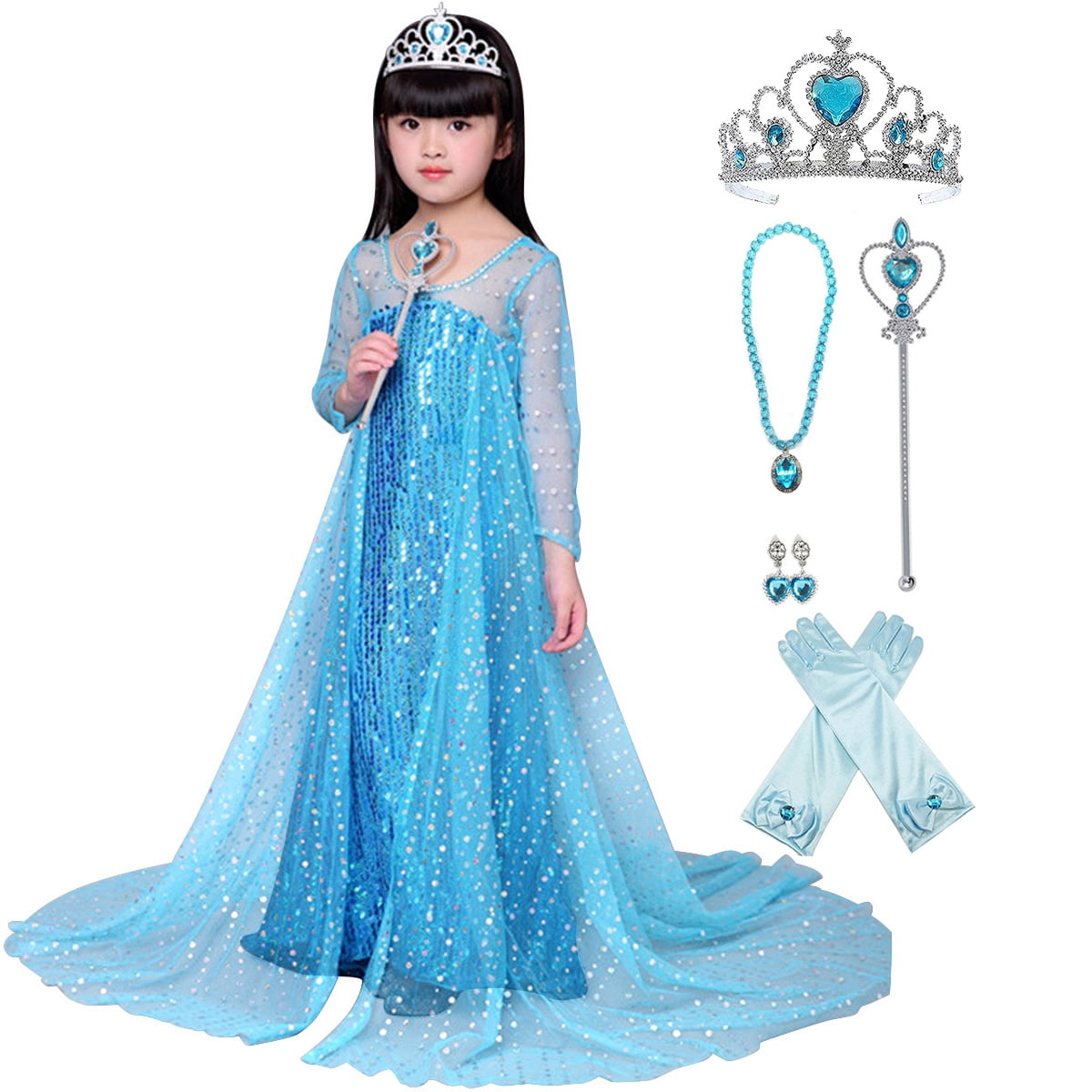 KAWELL Girls Princess Costume Birthday Party Christmas Halloween Fancy Dress up,Child 3T