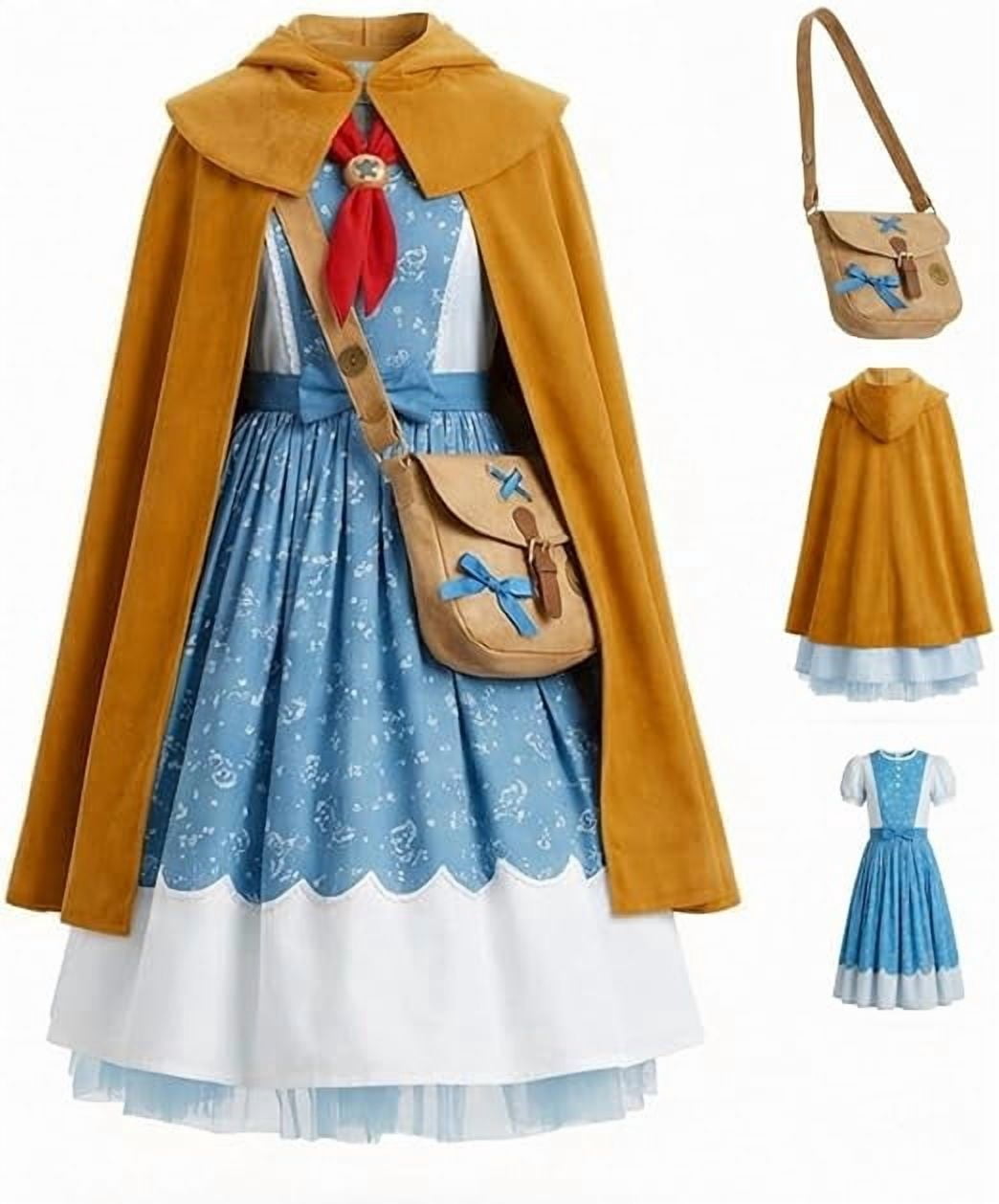 KAWELL Holly Wheeler Cosplay Dress Cloak Scarf Costume Halloween Carnival Outfits With Bag