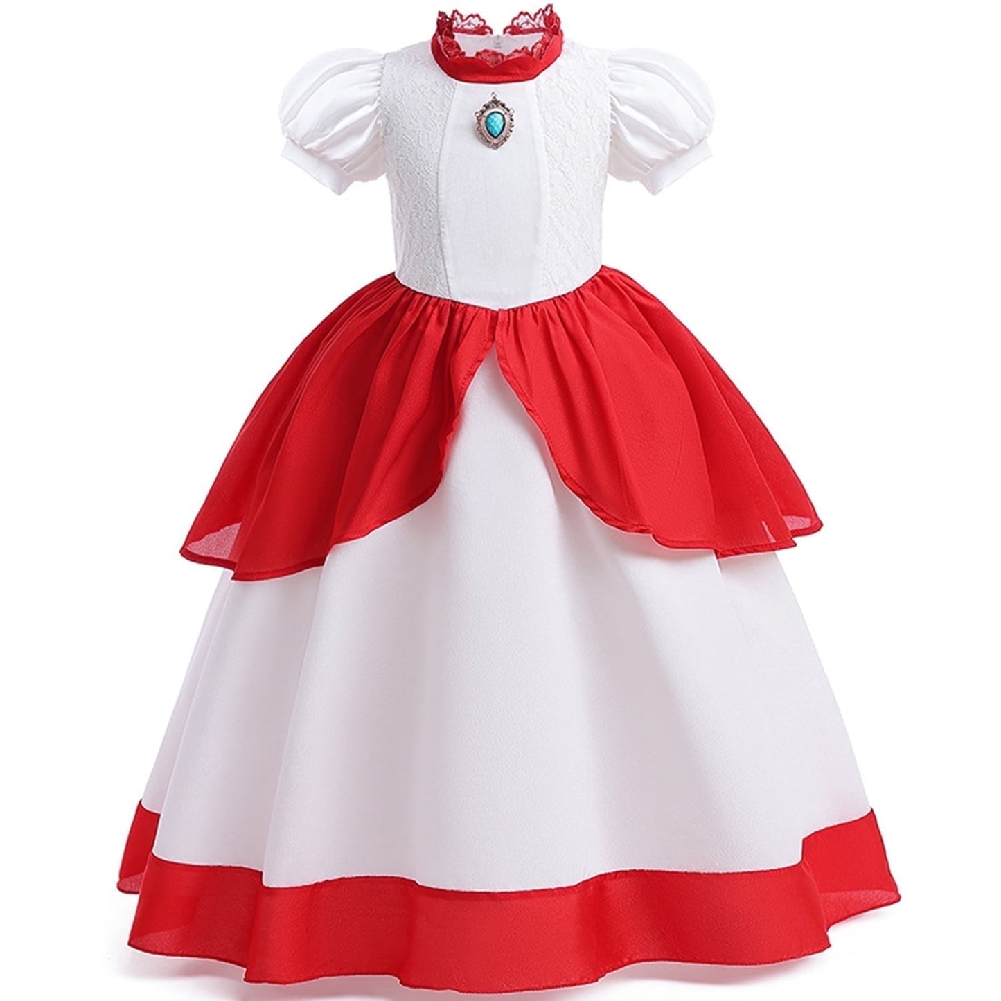 KAWELL Princess Rose Pink Costume for Girls Halloween Cosplay Dress Up 7-8 Years