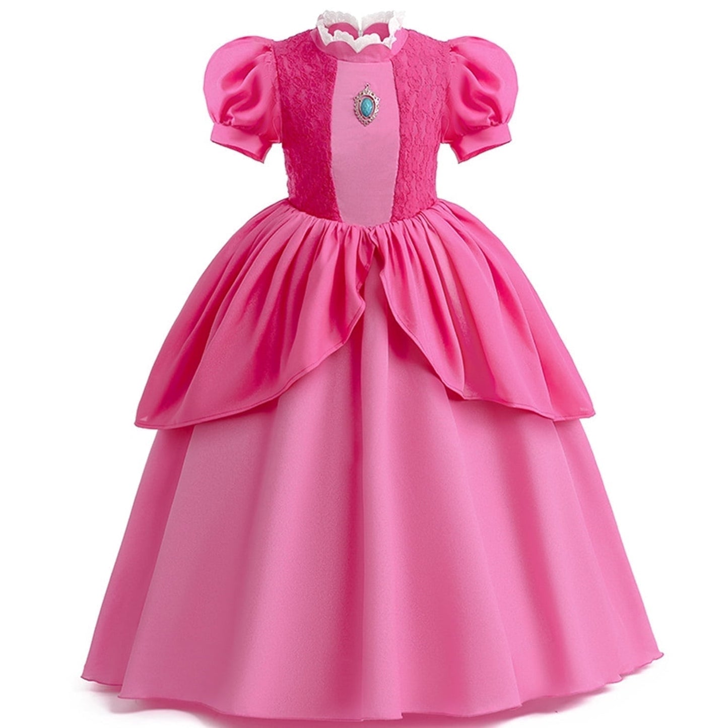 KAWELL Princess Rose Pink Costume for Girls Halloween Cosplay Dress Up 7-8 Years