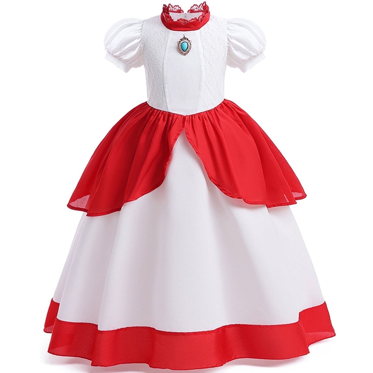 KAWELL Princess Rose Pink Costume for Girls Halloween Cosplay Dress Up 7-8 Years