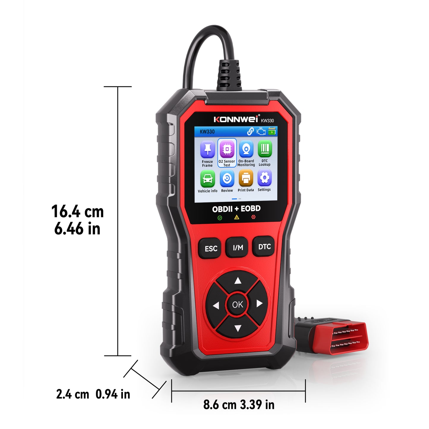 KONNWEI KW330 VAG OBD2 Diagnostic Scanner | Full System | VW Audi Skoda Seat | Oil EPB Battery Reset