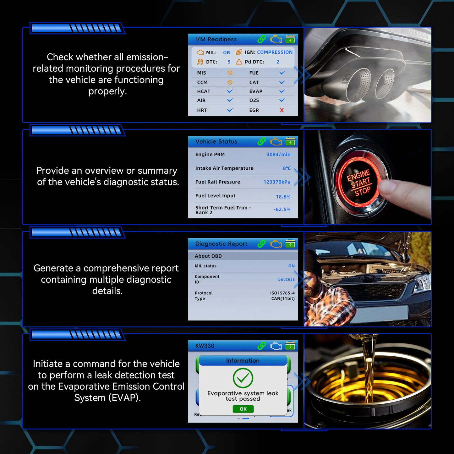 KONNWEI KW330 VAG OBD2 Diagnostic Scanner | Full System | VW Audi Skoda Seat | Oil EPB Battery Reset