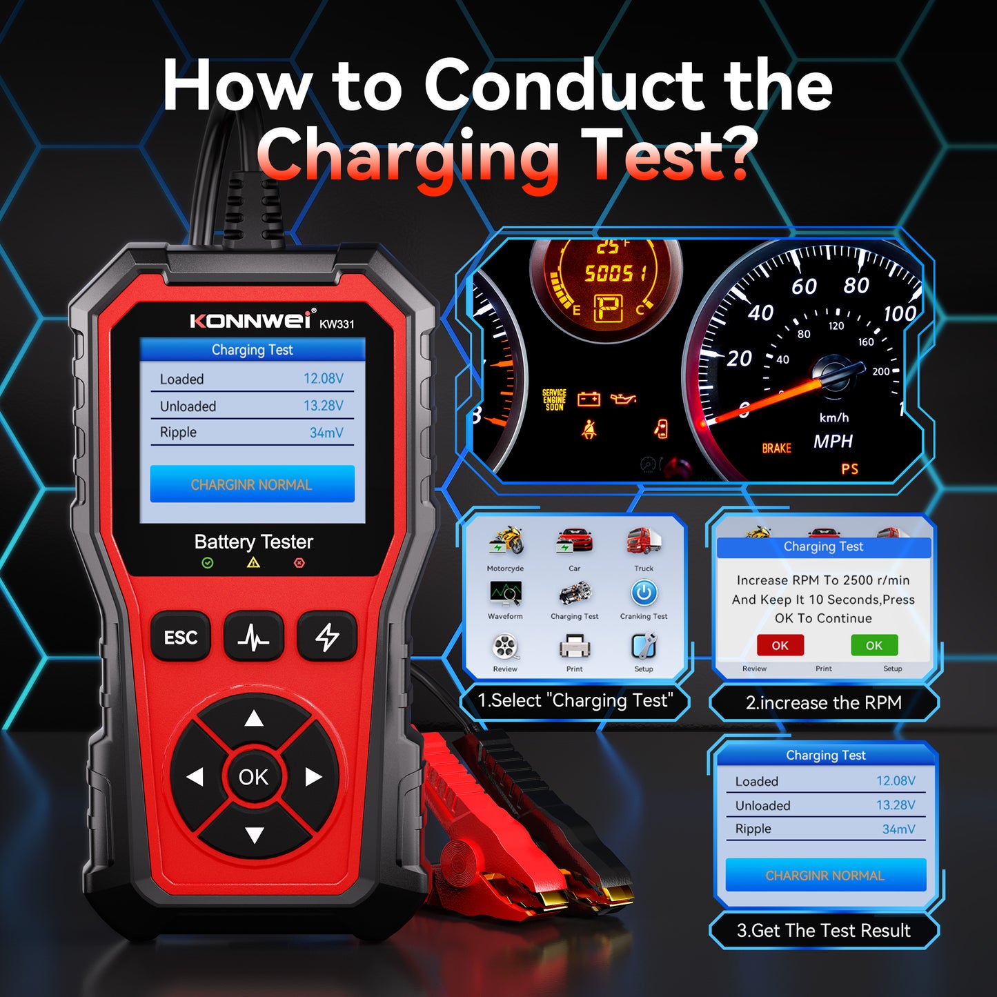 KONNWEI KW331 Mercedes-Benz Full System OBD2 Scanner | Oil Reset, ABS, Airbag, EPB, SAS