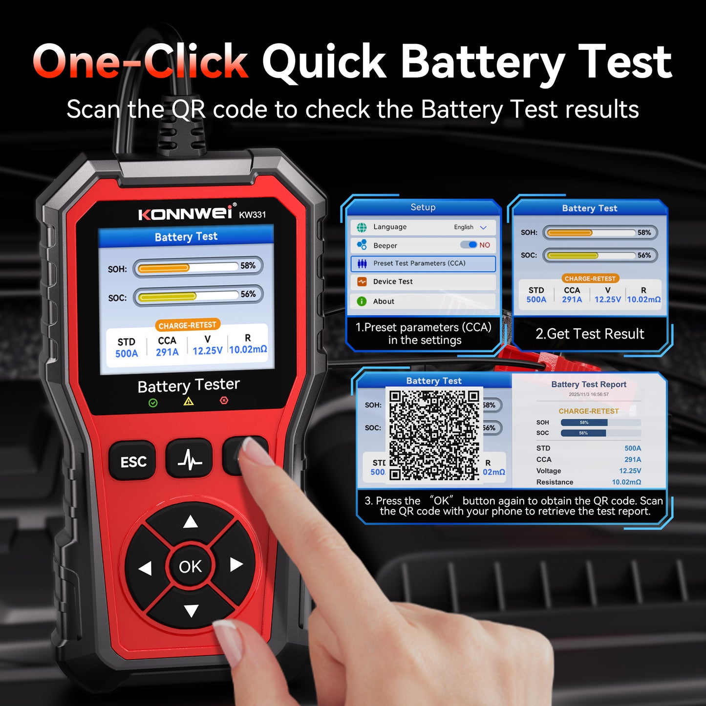 KONNWEI KW331 Mercedes-Benz Full System OBD2 Scanner | Oil Reset, ABS, Airbag, EPB, SAS