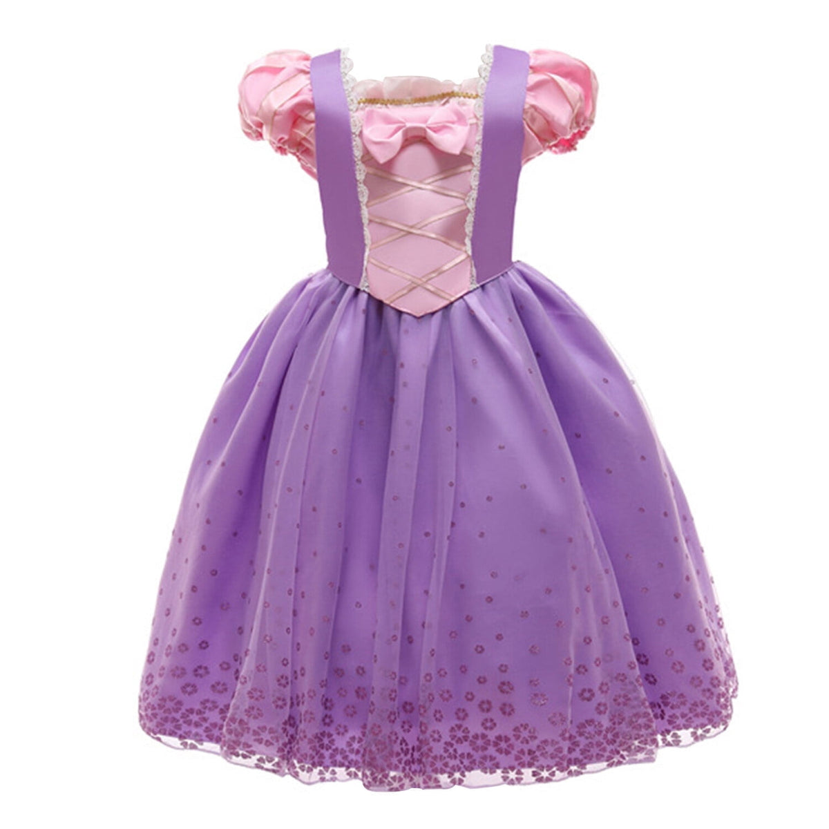 KAWELL Girls Halloween Princess Purple Costume Floor Length Christmas Birthday Party Dress