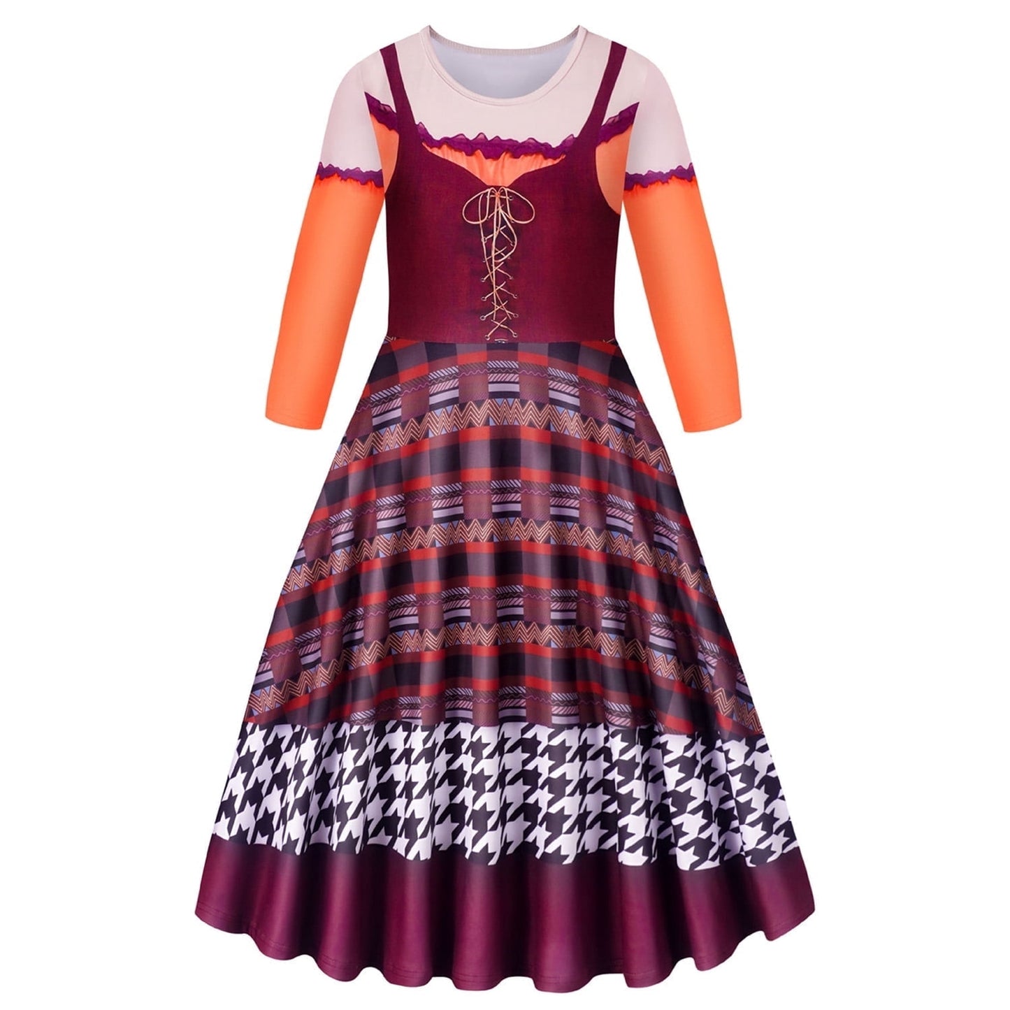 KAWELL Halloween Witch Winifred Dress Up Carnival Party Sarah Mary Sanderson Sisters Witch Cosplay Costume