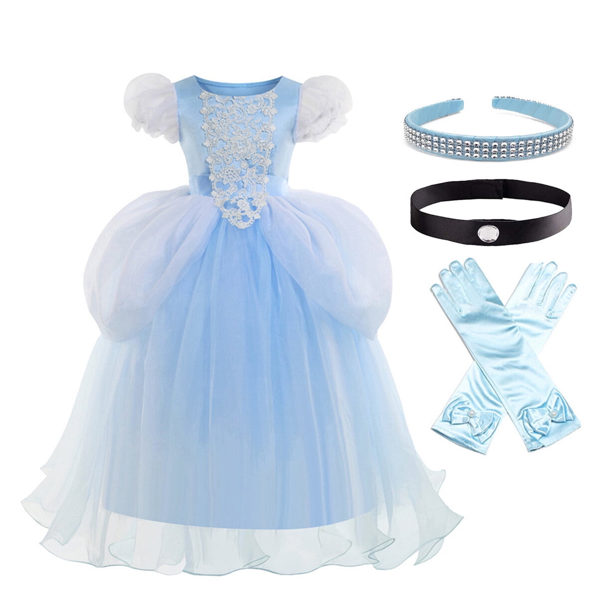 Kawell Princess Blue Toddler Girls Costume Dress Up Fancy Halloween Christmas Party