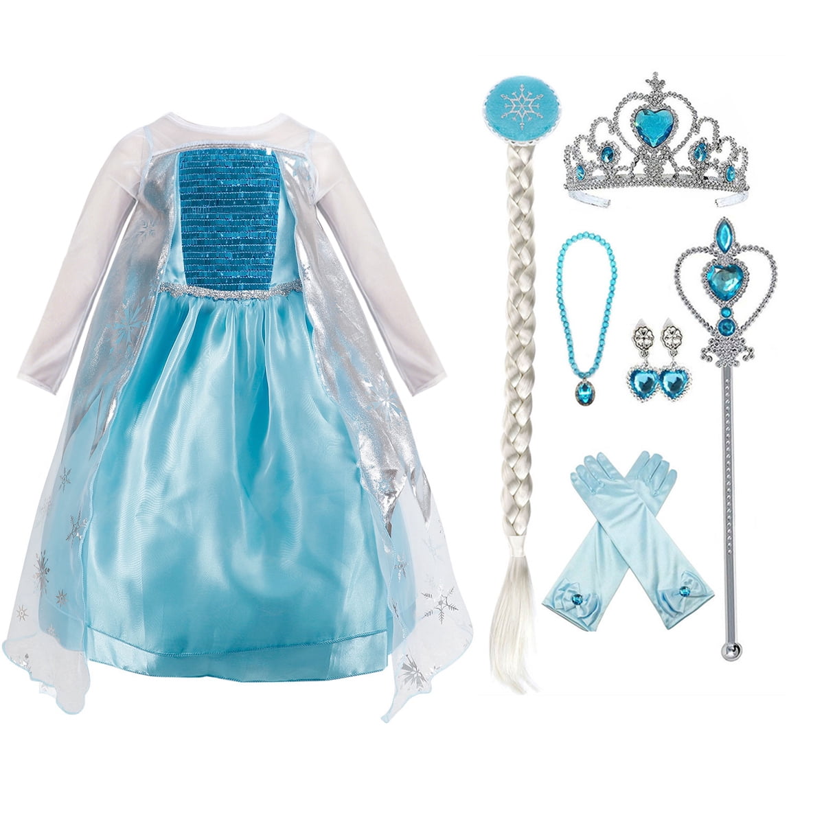 KAWELL Princess Dress Girl's Halloween Fancy-Dress Costume with Long Sleeve, Child 2T