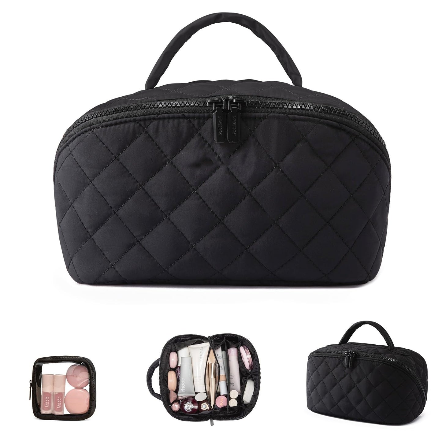 Large Capacity Portable Makeup Bag – Travel Toiletry & Makeup Brush Organizer (Set of 2)
