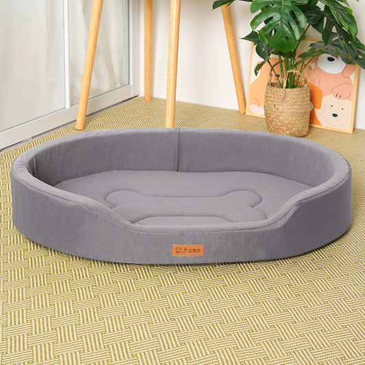 KAWELL Fleece Dog Nest Bed – Bite-Resistant Oxford Cloth, Waterproof, 4 Colors