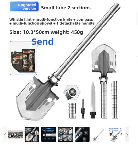 Folding Multifunctional Camping Shovel – Manganese Steel, Portable Outdoor Survival Tool