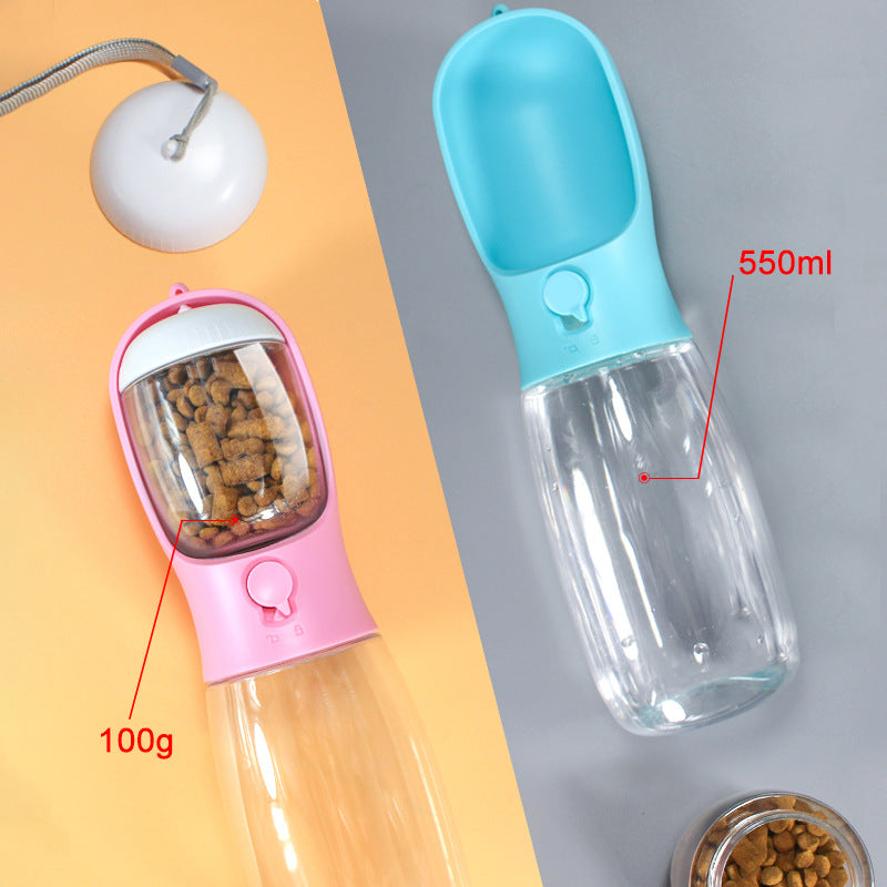 2-in-1 Portable Pet Water Bottle & Food Cup – Heat-Resistant Outdoor Travel Dispenser for Dogs & Cats