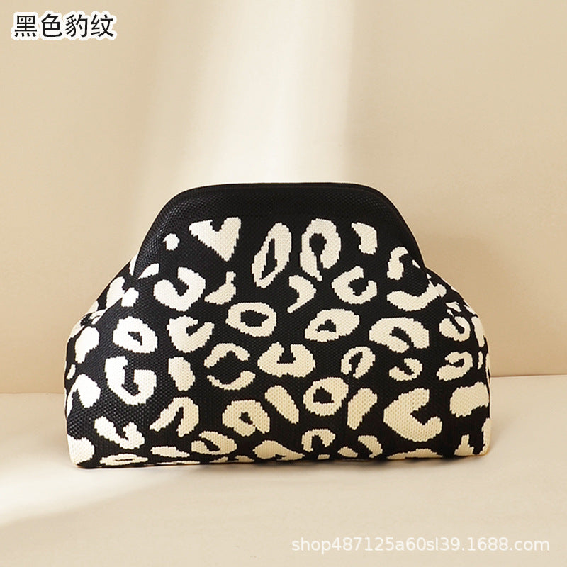 Striped Knitted Clutch Bag | Large Capacity Portable Cosmetic & Beach Bag for Women