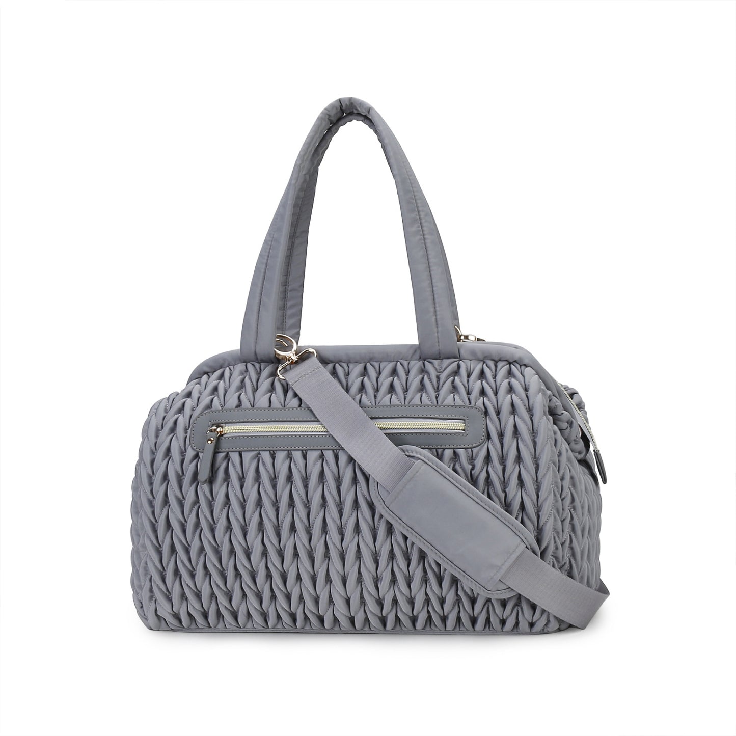 Embroidery Mommy Bag — Large Capacity Waterproof Shoulder Diaper Bag with Bottle Insulation
