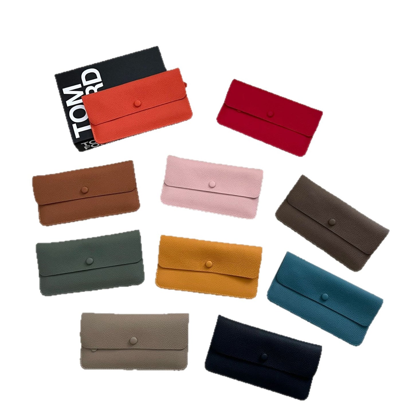 Women's Genuine Leather Long Wallet – Ultra-Thin Slim Card Holder & Bill Organizer (10 Colors)