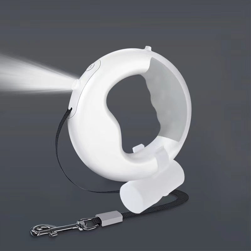 KAWELL LED Donut Dog Leash – Retractable 3M Night Light Leash for Dogs Up to 30kg