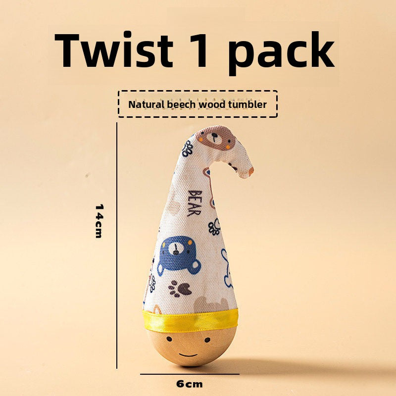 Cat Toys Natural Beech Tumbler Twist Toy Feather Teaser Cat Stick Scratch Resistant Bite Self Hi Pet Toys