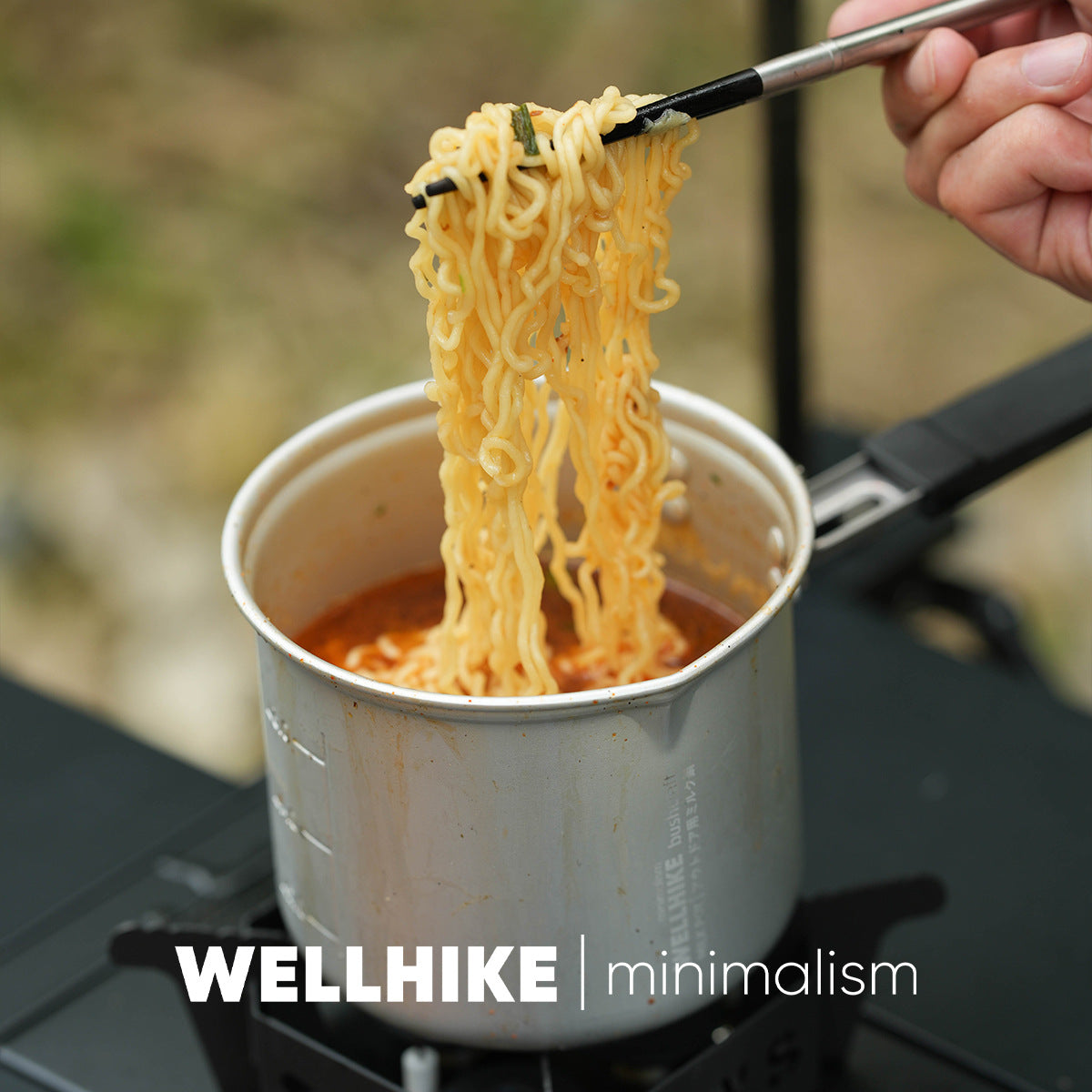 Portable Camping Pot – Lightweight Aluminum Alloy Mini Cook Pot with Foldable Handle
