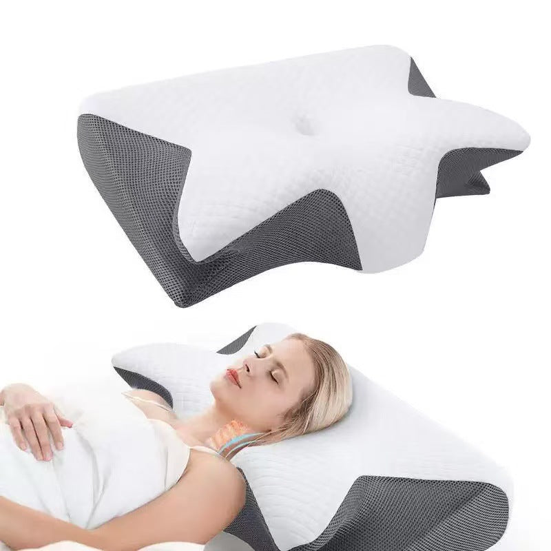 Memory Foam Butterfly Pillow – Ergonomic Cervical Support Pillow with Ice Silk Cover