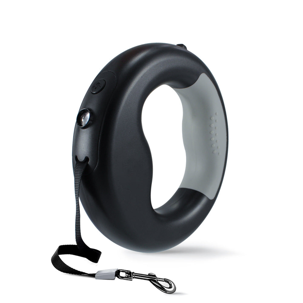 KAWELL LED Donut Dog Leash – Retractable 3M Night Light Leash for Dogs Up to 30kg