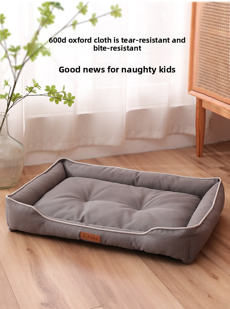 Oxford Cloth Dog Bed – Tear-Resistant, Breathable Square Pet Nest for Dogs & Cats