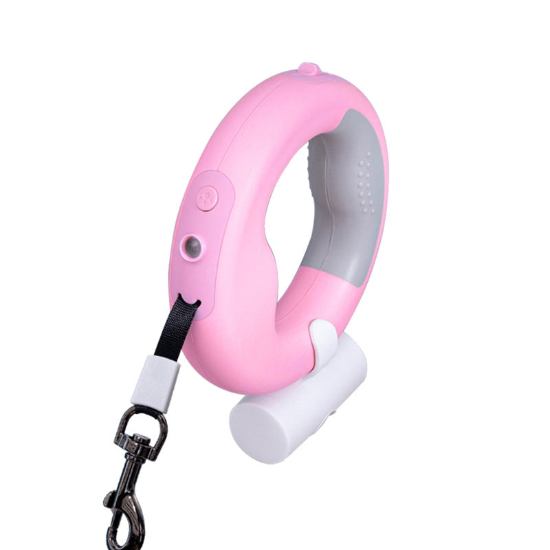 KAWELL LED Donut Dog Leash – Retractable 3M Night Light Leash for Dogs Up to 30kg