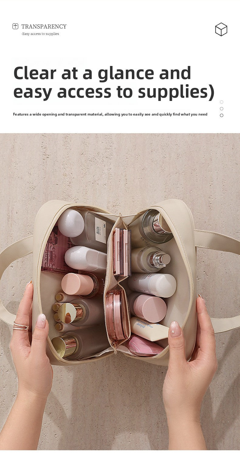KAWELL Portable Square Cosmetic Bag — Waterproof Travel Wash Bag, Large Capacity Toiletry & Makeup Storage Pouch