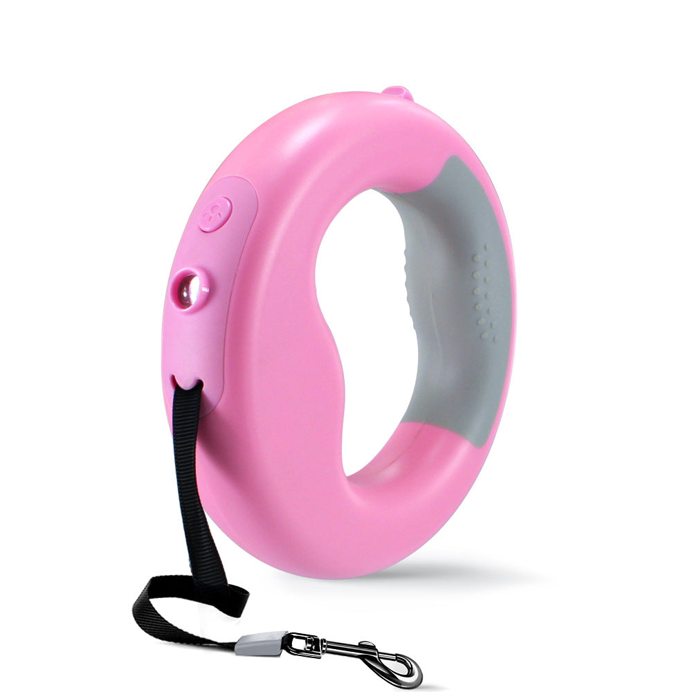 KAWELL LED Donut Dog Leash – Retractable 3M Night Light Leash for Dogs Up to 30kg