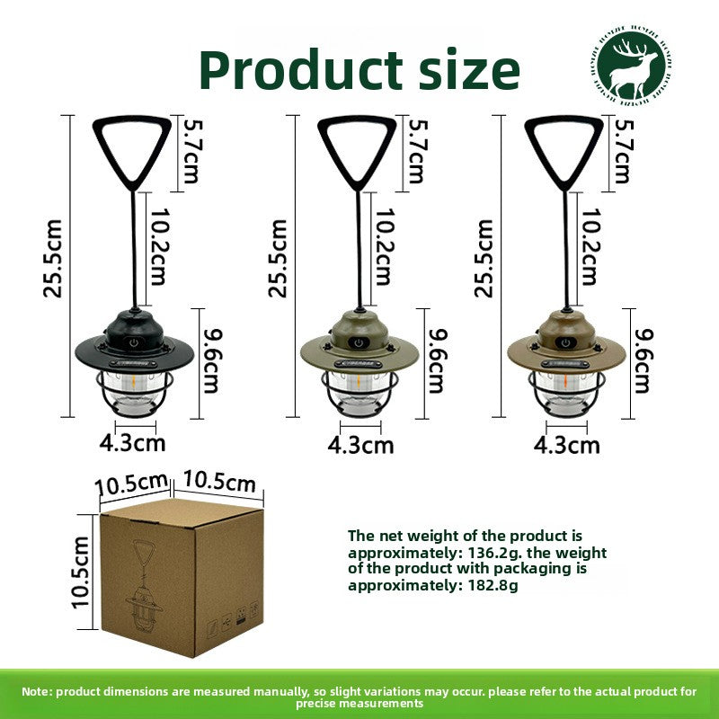 KAWELL Pine Cone Camping Lantern – Retro Portable Outdoor Light, Long Battery Life, Tent Ambient Lamp